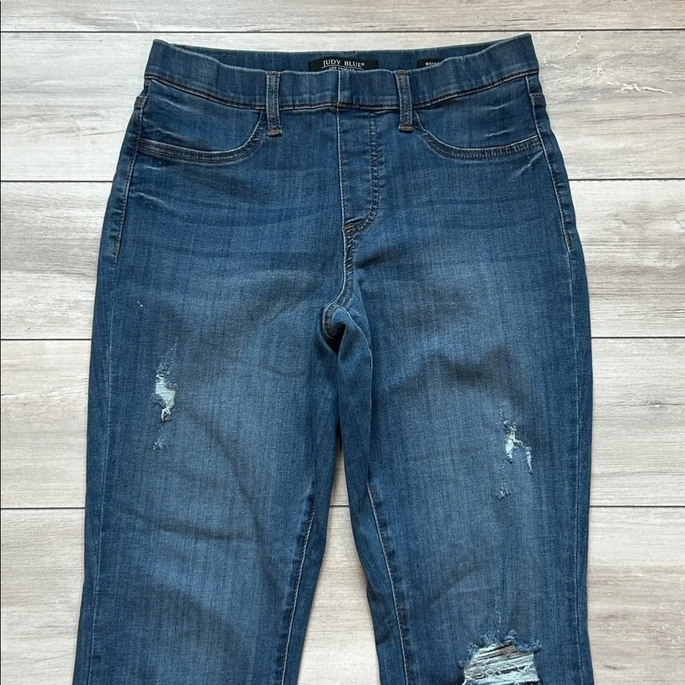 Judy Blue boyfriend fit pull on elastic waist jeans size 30